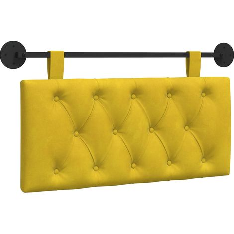 Testiera sospesa Con luce LED Giallo Velluto vidaXL