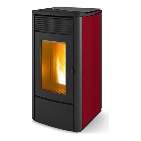 Pelletofen MCZ ALYSSA 6,3 kW Gusseisen Keramik Pelletsofen Pelletkaminofen Holz Bordeaux (1/3)