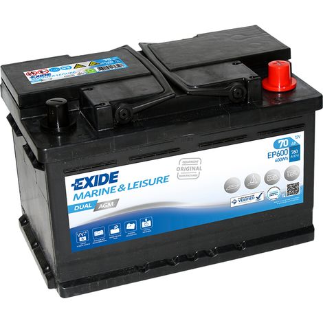 Batería Tudor Dual AGM EP600 Exide
