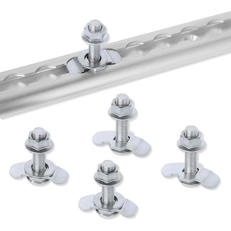 5 Pièces Raccord à Visser en Acier Inoxydable M8, Rail Airline Raccord Rails D'arrimage, Argenté, pour Rail Airline (1/5)
