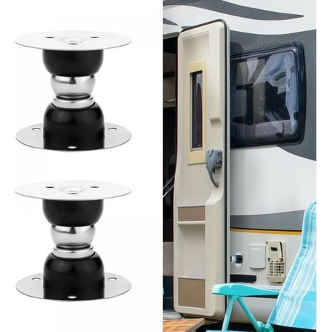2pcs Loquets de Porte Magnétiques pour Camping-Car, Arret de Porte Camping Car avec Bandes et Vis, Accessoires de Camping-Car pour Remorque, Camping-Car, Porte à Bagages (Noir) (1/5)