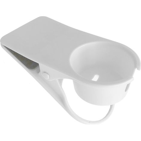 Porte-gobelet de bureau avec pince, gain de place, grand format, multifonctionnel, pour tasse et bouteille (blanc) (1/5)