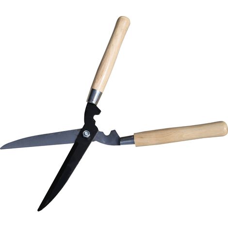 Jardinion sécateur à haie manche en bois sécateur outil de jardin sécateur 50cm cisaille à buisson - (1/4)