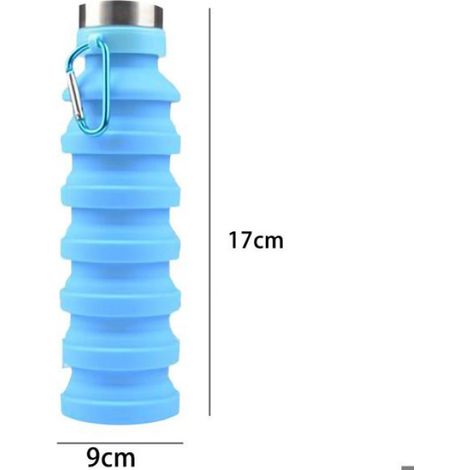 Bouteille d'eau pliable, réutilisable, en silicone sans BPA, idéale pour les voyages, la gym, le camping et la randonnée. (1/5)
