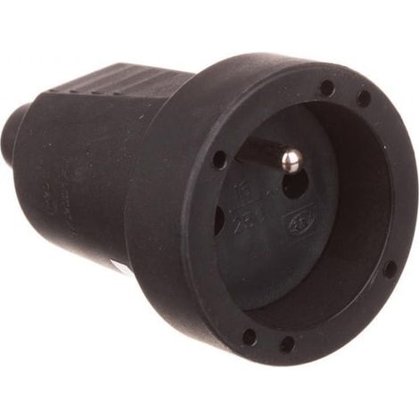 Enchufe portátil con/con goma IP20 250V 16 A negro 12146