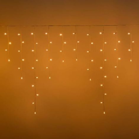 Guirlande stalactite lumineuse extérieur 3M H100cm 120 LED ambré extensible câble blanc 31V IP44 SMART Connect  Lotti (1/5)