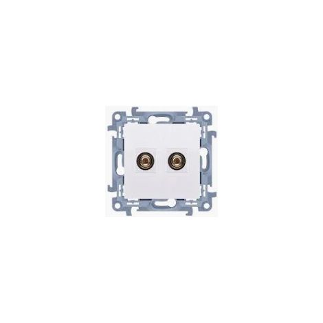 Accessoires - Prise haut-parleur simple Simon10 - 1 enceinte (module). Section du câble de sortie : 6 mm² blanc CGL2.01/1