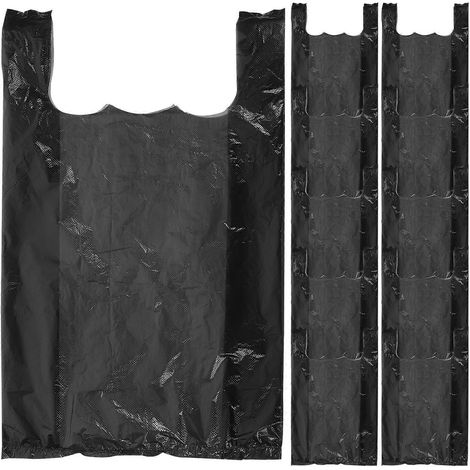 150 sacs poubelle avec poignées, sacs à ordures de cuisine, sacs à ordures ménagères-52.00X32.00X0.10CM-Black