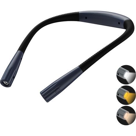 Neck Reading Light, Rechargeable Neck Reading Light, 3 Colors and 3 Adjustable Brightness Levels, Foldable Arms Eyes, Memory Function, Long Life for Reading, Knitting, Camping (1/5)