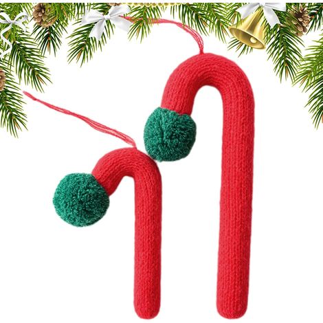 Décorations de Noël Canne Guirlande en Feutre Fait Main D'Ornements Canne- Ornement Canne À Sucre De Noël Festif Manteau De Cheminée Fête Anniversaire Camarades Classe (1/5)
