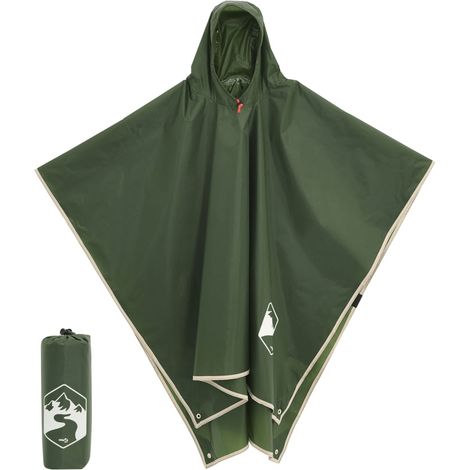 Teenpull – Regenponcho mit Kapuze 2-in-1-Design Grün 223x145 cm (1/5)
