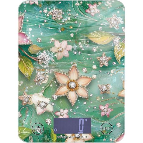Balance de cuisine portable brillante en forme de fleur 5 kg/ (1/5)