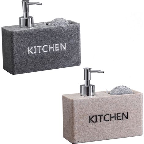 MAURY'S DISPENSER DA CUCINA CON SPUGNA LINEA STONE IN COLORE ASSORTITO