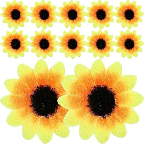150 têtes de tournesol artificielles, petites têtes de tournesol décoratives à faire soi-même (1/5)
