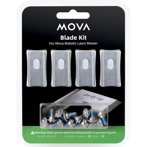 MOVA Ersatzklingen-Set für Mähroboter – 12x Klingen + 12x Schrauben, schneller Austausch