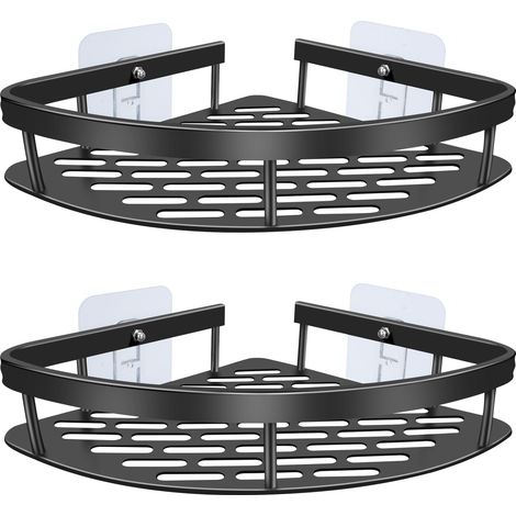 Étagère Douche Angle Salle de Bain, 2 Pcs Étagère sans Perçage en , Rangement de Shampoing, Gel (1/5)