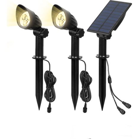 Lampes solaires d'extérieur, lampes solaires d'extérieur, lampes solaires de pelouse, éclairage solaire extérieur, adaptées aux jardins, garages et abris de voiture [Efficacité énergétique classée E]