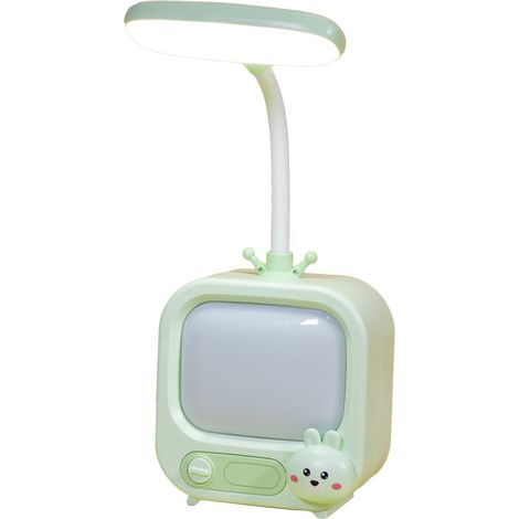 Lampe de bureau mignonne, petite lampe de lecture portable rechargeable par USB, veilleuse pour la décoration de la chambre, verte (1/5)