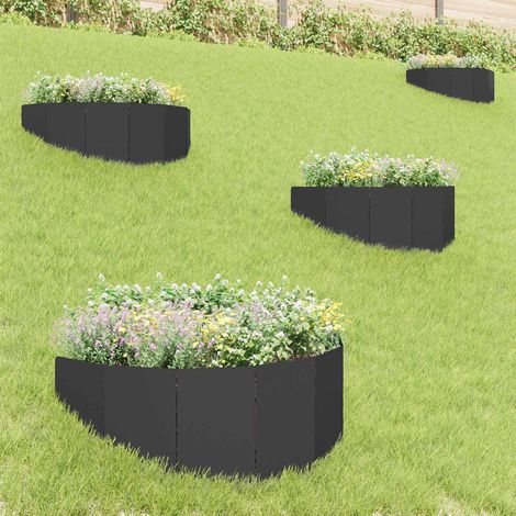 Teenpull – Raseneinfassung 4 Stk. 100 x 45 cm Stahl Schwarz (1/5)