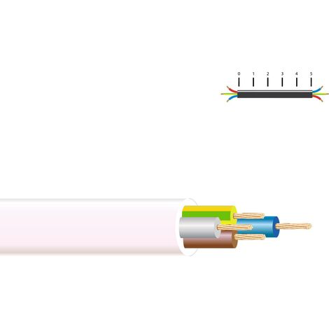 100 Cavo elettrico H 05 Vv-f 4x2,5mm Bianco Euro/m