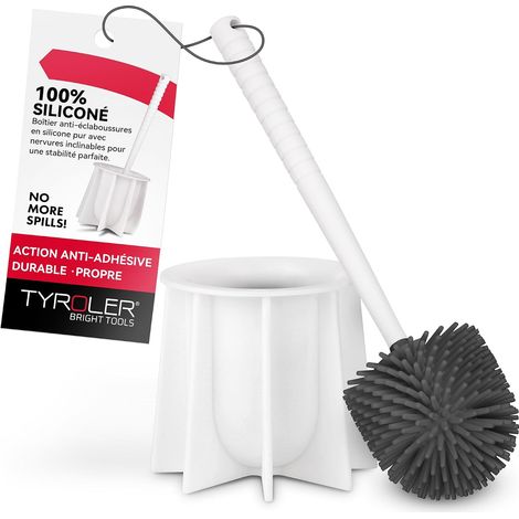 Tyroler Brosse WC 100% Silicone avec Support Hygiénique (1/5)