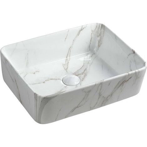 Sapho Dalma - Lavabo da appoggio, 475x375 mm, senza foro per rubinetto, carrara MM517 (1/5)