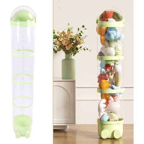 Tube de Rangement pour Peluches - Poumon - Transparent 162cm Grande Capacité - Vert - 38 Pièces (1/5)