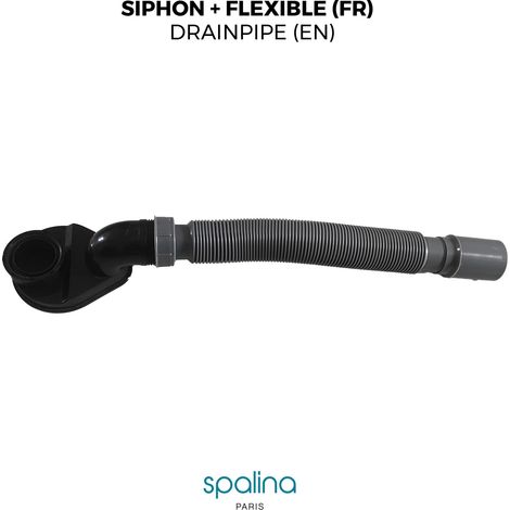 Accessoire Siphon extra plat + flexible 80 x8,94 x6,53 cm, by SPALINA
