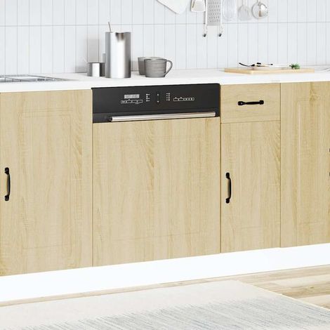 Panneau de façade pour lave-vaisselle 60x57 cm, Épaisseur 1,5 cm, Couleur Chêne Sonoma, Compatible série Kalmar (1/5)