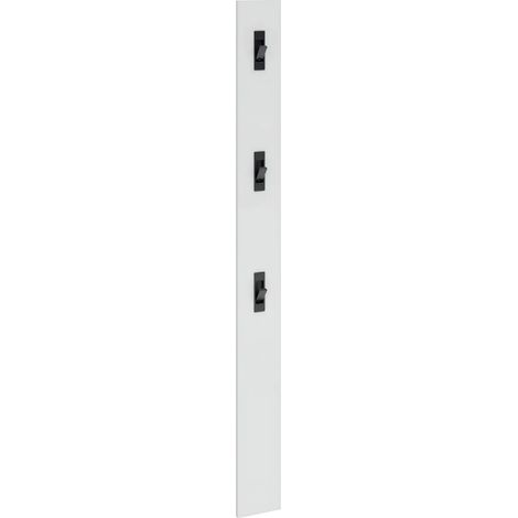 Appendiabiti da Parete Bianco 16x2x65 cm con Ganci in Ferro (1/4)