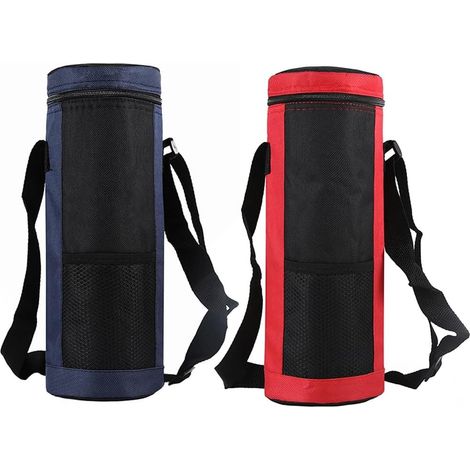 Lot de 2 sacs isothermes Oxford pour bouteille d'eau de 2 L, avec sangle réglable, pour voyage, pique-nique, boissons
