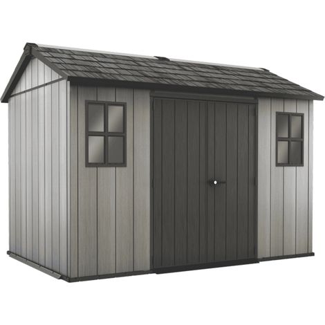 Keter – Abri de jardin résine 350x229x254 cm – Double paroi en polypropylène – Résistant aux intempéries – Ventilation et fenêtres incluses (1/10)