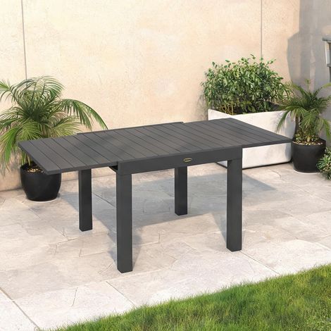 Table de jardin extensible en aluminium gris pour 6 personnes (1/5)