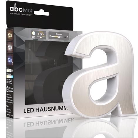 LED Hausnummer a inkl. Edelstahl-Cover - CCT 12V 2700K/4000K/6500K (1/5)