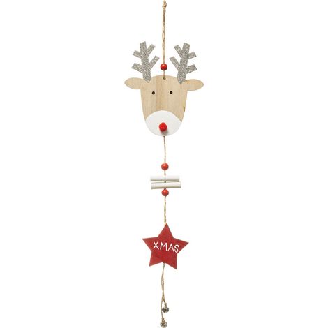 Déco de Noël Renne avec déco en Bois H 45 cm - Feeric Christmas