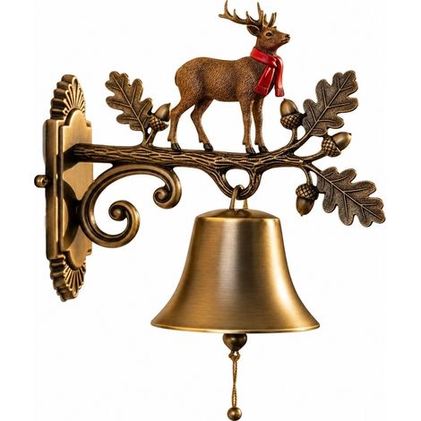 Décoration de Noël champêtre avec clochettes, sonnette de porte en fer forgé pour entrée, porche, cour, intérieur B (1/5)
