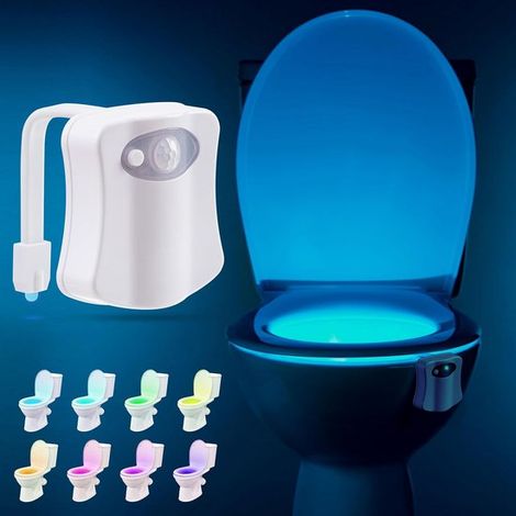 Luz nocturna para el baño con sensor de movimiento y colores (1/5)