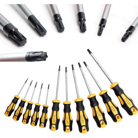 Tournevis Torx T6-T40 kit de précision, 11 Pièces sans Trou Central (1/5)