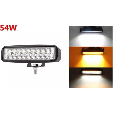 Universal 54W LED-Halogen-Scheinwerfer / Arbeitslampe 12V–24V mit integriertem Blinker, weiß-oranger Beleuchtung für Auto, Offro
