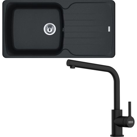 Pack full black évier XL Antea Fragranit 970 x 460 x 210 mm + mitigeur Lina L noir - Franke (1/5)