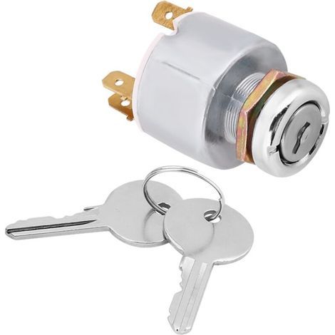 Contacteur à clé d'allumage 12V – Interrupteur 3 positions ON/OFF – Aluminium résistant – Compatible voitures. motos. bateaux (1/5)