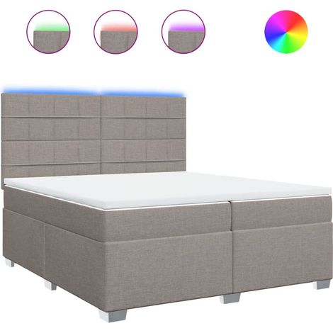 Maison Exclusive - Giroletto a Molle con Materasso Tortora 200x200 cm in Tessuto (1/5)
