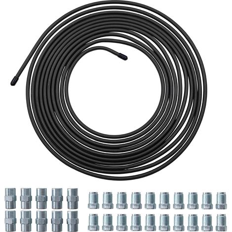 Câble de frein de 5 m de diamètre 4,75 mm - En cuivre - Avec 20 raccords filetés et 10 bornes de raccordement - Tube de frein en acier plaqué cuivre pour systèmes de freinage hydraulique dans (1/5)