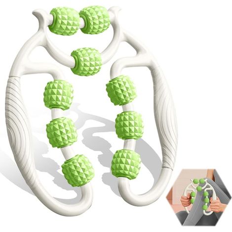 Massagerolle, 360°-Anti-Cellulite-Massagegerät, Cellulite-Massagerolle mit 9 Rollen, Beinmuskel-Massagerolle, Oberschenkel-Schaumstoffrolle, Grün (1/5)