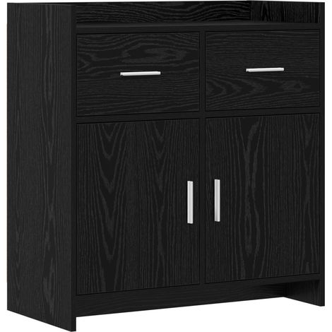 Sideboard Schwarze Eiche 75 x 36 x 80 cm Holzwerkstoff vidaXL (1/5)