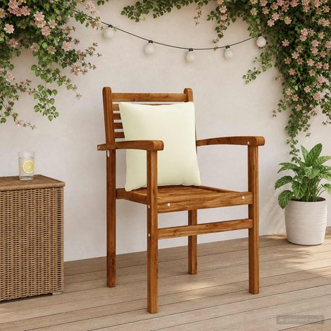 vidaXL Back Cushion PUTTEN 4 pcs 100% Polyester Cream 40 x 40 x 15 cm (1/5)