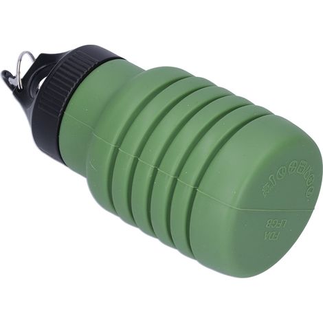 Zusammenfaltbare 500-ml-Silikon-Wasserflasche, wiederverwendbare Wasserflasche mit Kunststoffverschluss, perfekt für Reisen und Camping. (1/5)