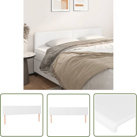 Têtes de lit 2 pcs Armoire de tête de lit Blanc 80x5x78/88 cm Similicuir 28070 (1/5)