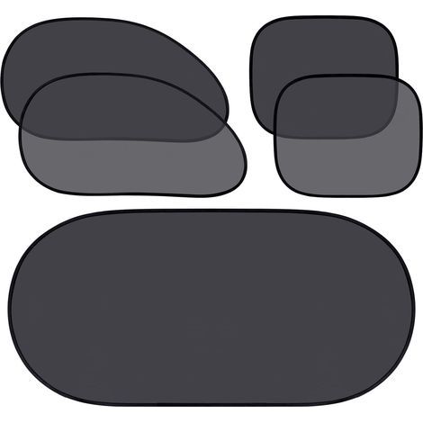 Ensemble de 5 pare-soleil pour voiture comprenant 4 pare-soleil latéraux et un pare-soleil arrière bloquant les rayons UV. Protection solaire pour pare-soleil de voiture. (1/4)