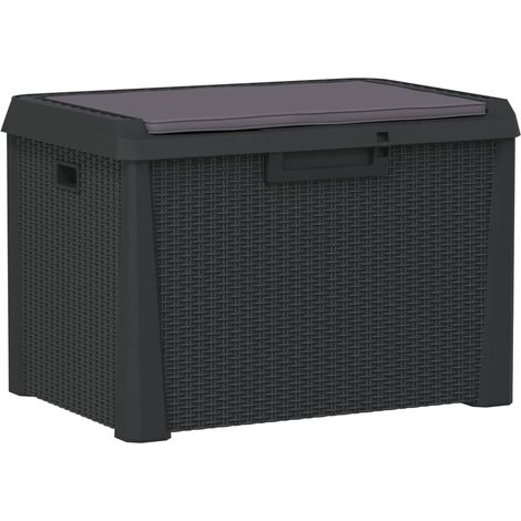 Maison Exclusive - Boîte de rangement jardin coussin de siège anthracite 125 L PP (1/5)